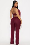 EVE Halterneck Deep V Neck Jumpsuit GXIY-K25L1192