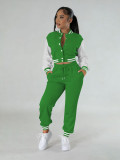 EVE Color Block Long Sleeve Sport Two Piece Pants Set FENF-6007