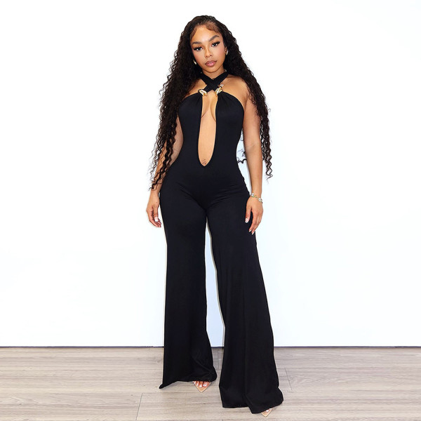 EVE Deep V Neck Backless Jumpsuit GZIY-6112