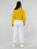 EVE Color Block Long Sleeve Sport Two Piece Pants Set FENF-6007
