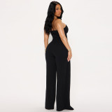 EVE Fashion Wrap Chest Wide Leg Jumpsuit GZIY-6190