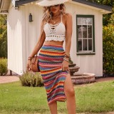 EVE Print Knits Split Half Body Skirt GZIY-6272