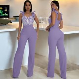 EVE Sleeveless Webbing Embroidered Jumpsuit GZIY-6252