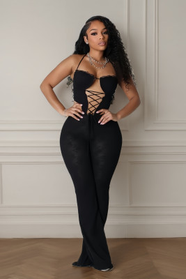 EVE Lace Tie Up Jumpsuit YRST-T105