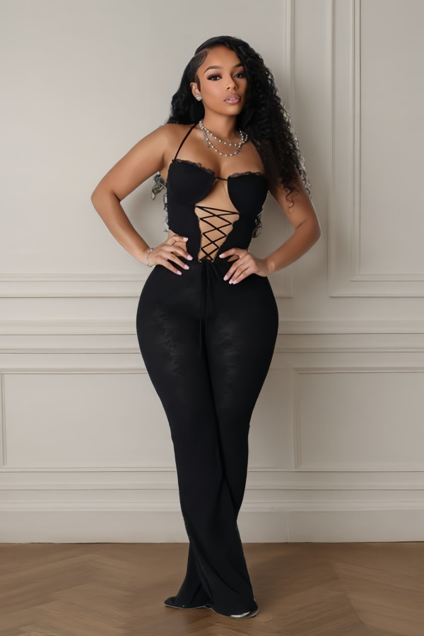 EVE Lace Tie Up Jumpsuit YRST-T105