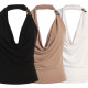 EVE Halterneck Backless Solid Color Tank Tops GZIY-6116