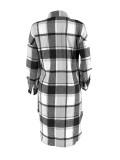EVE Plaid Print Long Sleeve Long Coats YH-5339