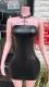 Pre Order: About 7 work days shipping PU Leater Mini Dress YUEM-300839