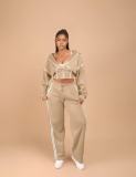 EVE Patchwork Hooded Sweatshirt Three-Piece Pants Set YMEF-57095