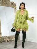 EVE Knits Tassel Tie Up Two Piece Skirt Set CM-9533