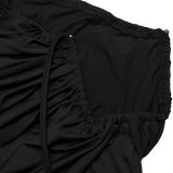 EVE Sleeveless Solid Color Two Piece Patns Set BY-7528