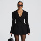 EVE Solid Color Long Sleeve Blazer Dress GSZM-D25DS420