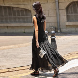 EVE Sleeveless Mesh Patchwork Maxi Dress GAXB-D274DS