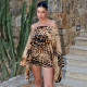 EVE Off Shoulder Long Sleeve Leopard Romper GSZM-D25RP417