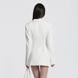 EVE Solid Color Long Sleeve Blazer Dress GSZM-D25DS420