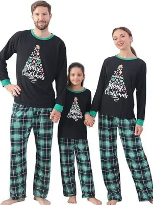 EVE Pajama Matching Family Christmas Plaid Set YLDF-461