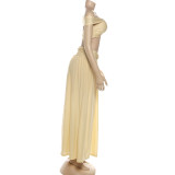 EVE Sexy Wrap Chest Tops Long Skirt Two Piece Set DLSF-K25S80528
