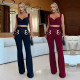EVE Solid Color Casual Flare Pants BY-7540