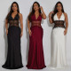 EVE Lace V Neck Backless Maxi Dress BY-7546