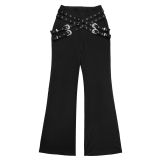 EVE Solid Color Casual Flare Pants BY-7540