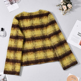 EVE Plaid Print Long Sleeve Coat GFRT-60319TBZ