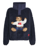 EVE Fleece Thickened Color-Block Lambswool Top GLJS-B8362