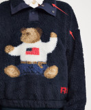 EVE Fleece Thickened Color-Block Lambswool Top GLJS-B8362