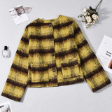 EVE Plaid Print Long Sleeve Coat GFRT-60319TBZ