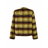 EVE Plaid Print Long Sleeve Coat GFRT-60319TBZ