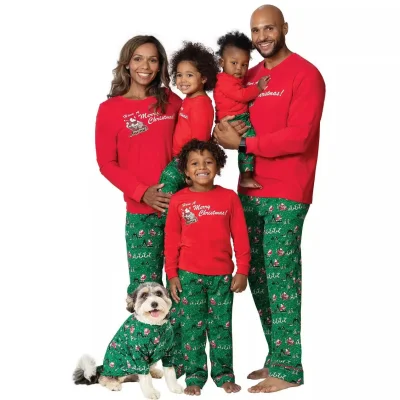 EVE Christmas Claus Print Pajama Family Set GSGS-0633