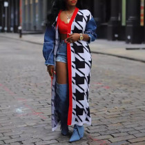 EVE Patchwork Cardigan Double-Layer Thickened Sweater Jacket OD-8698