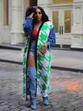 EVE Patchwork Cardigan Double-Layer Thickened Sweater Jacket OD-8698