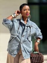 EVE Plus Size Fashion Washed Denim Coats GYLN-0048