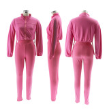 EVE Solid Color Long Sleeve Sport Pants Suit BMF-TW502