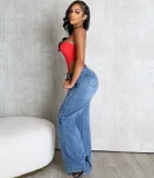 EVE Casual Zipper Denim Overalls Jumpsuit GAKF-A50601