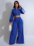 EVE Stripe Patchwork Zipper Thickened Pants Suit BMF-TW562