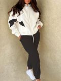 EVE Plus Size Fleece Thickened High-Neck Jacket Sports Pants Set  GWSF-T730349850