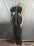EVE Casual Zipper Denim Overalls Jumpsuit GAKF-A50601