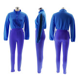 EVE Solid Color Long Sleeve Sport Pants Suit BMF-TW502