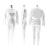 EVE Solid Color Long Sleeve Sport Pants Suit BMF-TW502