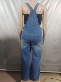 EVE Casual Zipper Denim Overalls Jumpsuit GAKF-A50601