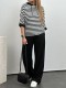 EVE Stripe Half Sleeve Hoodies Pants Loose Suit GWSF-T109082348