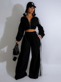 EVE Stripe Patchwork Zipper Thickened Pants Suit BMF-TW562