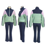 EVE Contrast Color Long Sleeve Sport Suit BMF-TW545