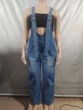 EVE Casual Zipper Denim Overalls Jumpsuit GAKF-A50601