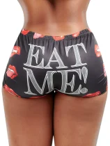 EVE Letter Print Tight Short QYMF-3057