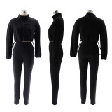 EVE Solid Color Long Sleeve Sport Pants Suit BMF-TW502