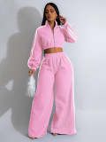 EVE Stripe Patchwork Zipper Thickened Pants Suit BMF-TW562