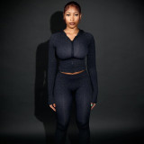 EVE Leopard Print Hooded Sport Two Piece Pants Set DLSF-K25S82117