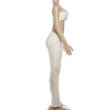 EVE Pearl Halterneck Tops Long Skirt Mesh Set XEF-K25D81951